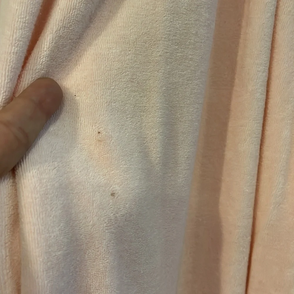 VINTAGE TERRYCLOTH HAND MADE COTTAGECORE LOUNGEWEAR DRESS BABY PINK SIZE MEDIUM - Picture 8 of 9